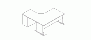 mesa de oficina en L en 3 dimensiones