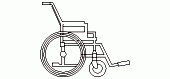 silla de ruedas en alzado lateral