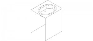 Lavabo de encastrar con soporte en 3 dimensiones