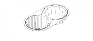 Fregadero de acero de un seno con escurridor en 3 dimensiones