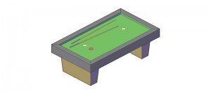 Mesa de billar francés en 3d