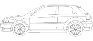 Coche alzado lateral, Audi A3