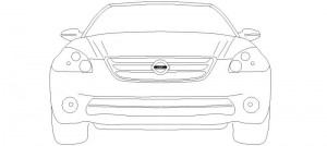 Coche en alzado frontal. marca NISSAN