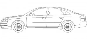 Coche en alzado lateral Audi A6