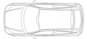 Coche. Vista en planta.