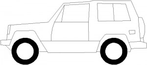 Coche todoterreno alzado lateral