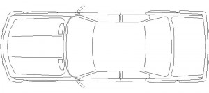 Coche. Vista en planta. Modelo clásico 2