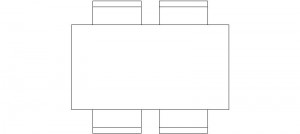 Mesa rectangular 4 sillas-mod 4