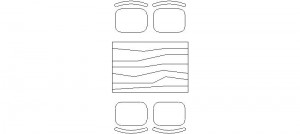 Mesa rectangular 4 sillas, 120x80cm