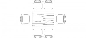 Mesa rectangular 6 sillas, 120x80cm