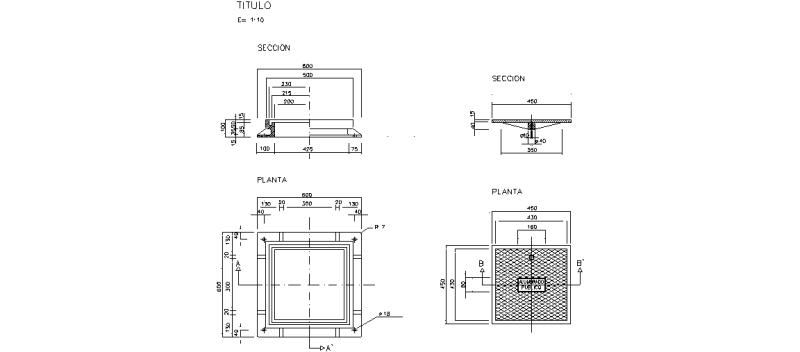 Bloques AutoCAD Gratis de Detalle tapa de fundición arqueta alumbrado  público