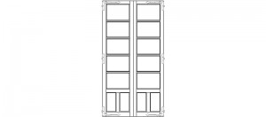 Puerta ventana. 2 hojas dimensiones 0,63×2,40m