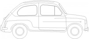Seat / Fiat 600 – Visto en alzado lateral