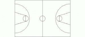 campo baloncesto, dimensiones 30x20m