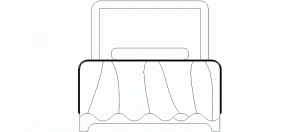 Cama sencilla alzado frontal