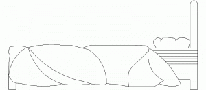Cama sencilla alzado lateral