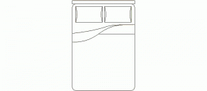Cama doble vista en planta, mod. 3