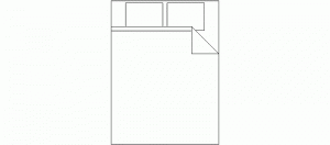 Cama doble vista en planta, mod. 4