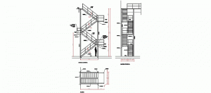 Escalera metálica de 4 tramos
