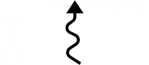 Flecha sinuosa vertical