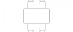 Mesa rectangular con con 4 sillas-mod 6