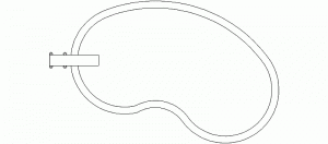 piscina riñón, dimensiones 11,50×6,00m