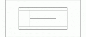 pista tenis, dimensiones 23,77×10,97 m.