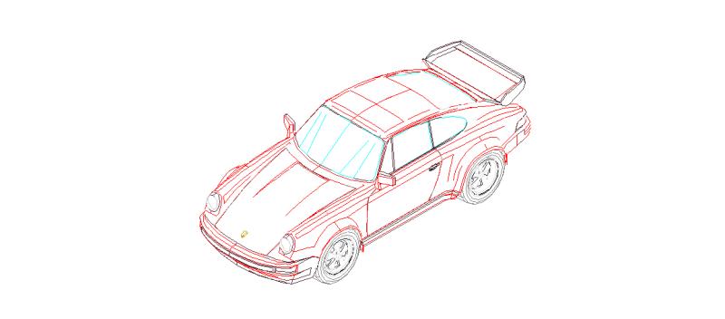 Coche deportivo, marca Porsche 02 en 3 dimensiones