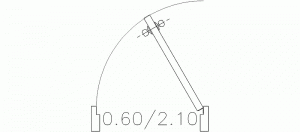Puerta aseo 0,60×2,10m