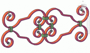 3d cerrajería, Rulo doble con roseta cuádruple