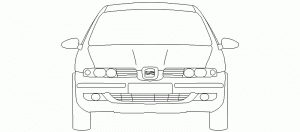 Automóvil Seat Leon I en alzado frontal