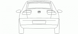 Automóvil Seat Leon I en alzado posterior