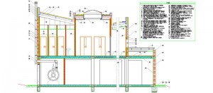 Sección constructiva con claraboya