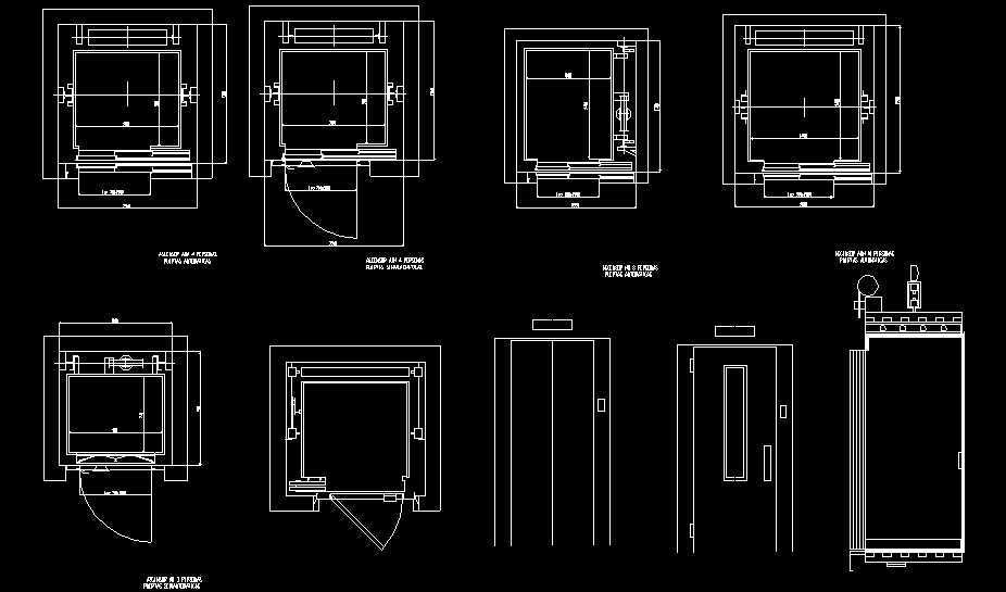 Bloques AutoCAD Gratis de ascensores e instalaciones de transporte vertical