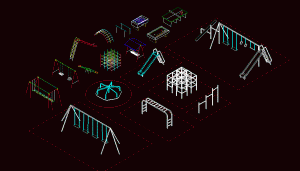 juegos infantiles y equipamiento de parques en 3 dimensiones
