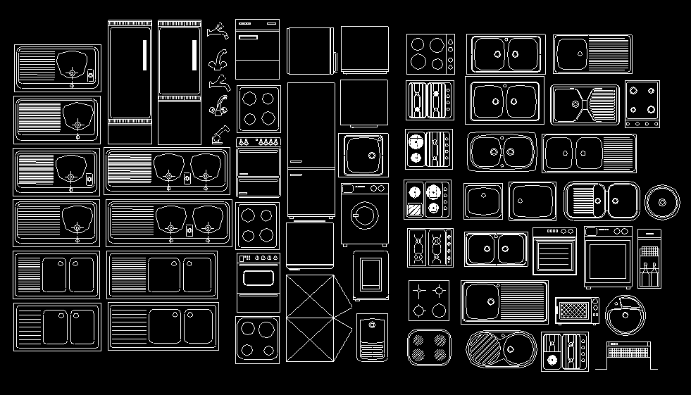 Bloques AutoCAD Gratis de muebles de cocina, fregaderos ...