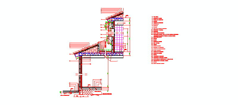 Sección constructiva de fachada con balcón