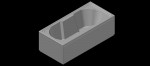 bañera rectangular en 3 dimensiones