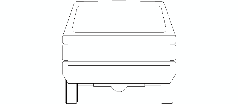 furgoneta en alzado posterior