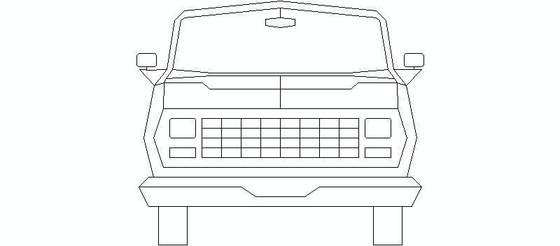 furgoneta vista en alzado frontal, 02