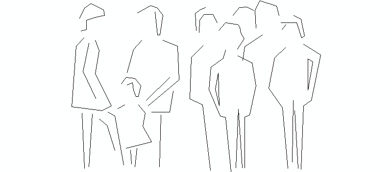 personas en grupo vistas en alzado, 02