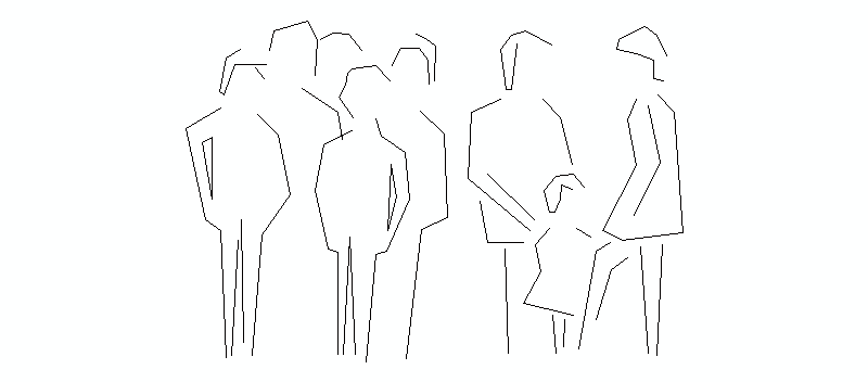 personas en grupo vistas en alzado, 03
