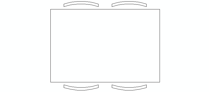 mesa de reunión para 4 personas de 120x80