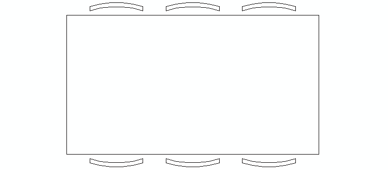 mesa de reunión para 6 personas de 1,80x1,00m