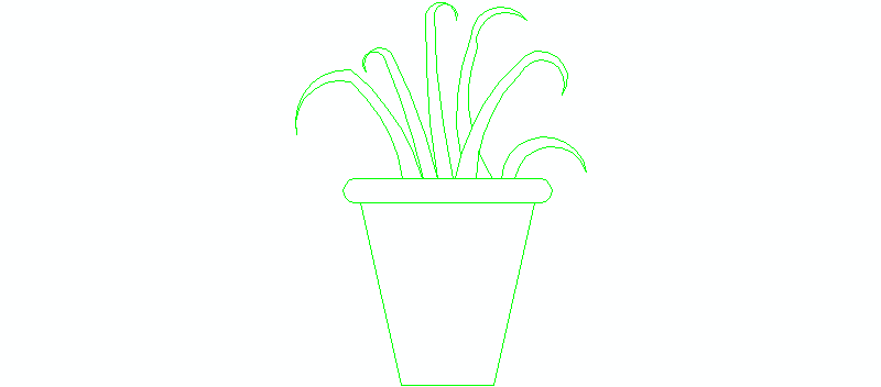 Bloques AutoCAD de Planta en maceta vista en alzado