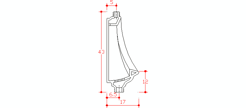urinario en sección vertical, modelo 01