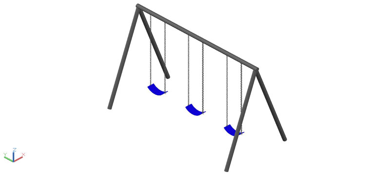 Columpio triple en 3d (3 dimensiones)