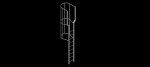 escalera vertical o de gato en 3d (3 dimensiones)