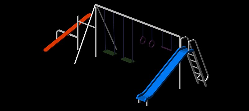 estación múltiple de parque infantil en 3d (3 dimensiones)