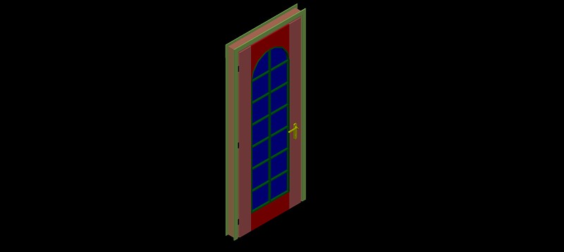 Puerta cristalera en 3d (3 dimensiones)